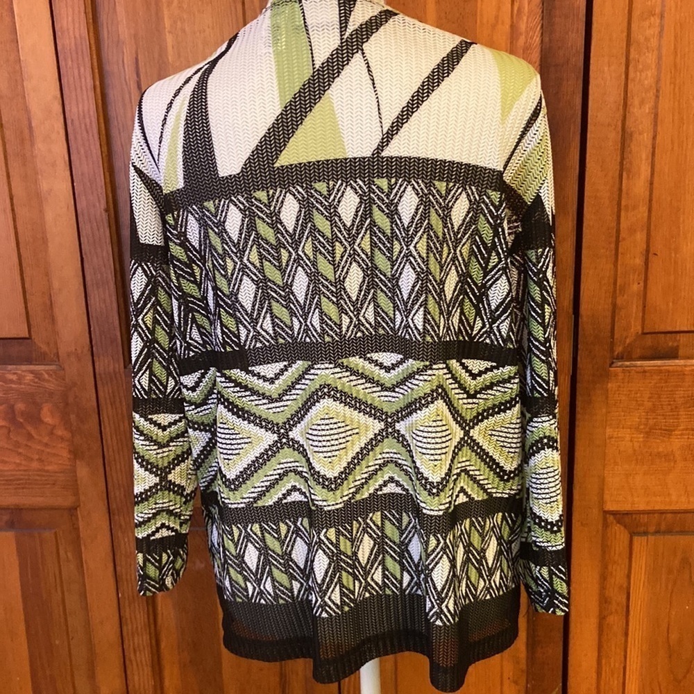 Alfred Dunner Open Front Chevron Pattern Cardigan… - image 4